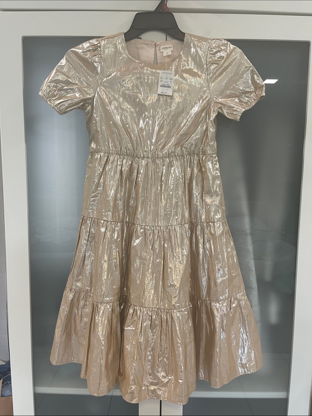 Crewcuts Metallic Champagne Party Dress